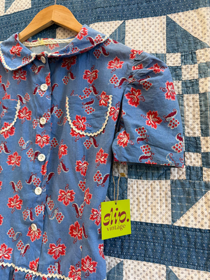 1930's Feedsack Rickrack Dress