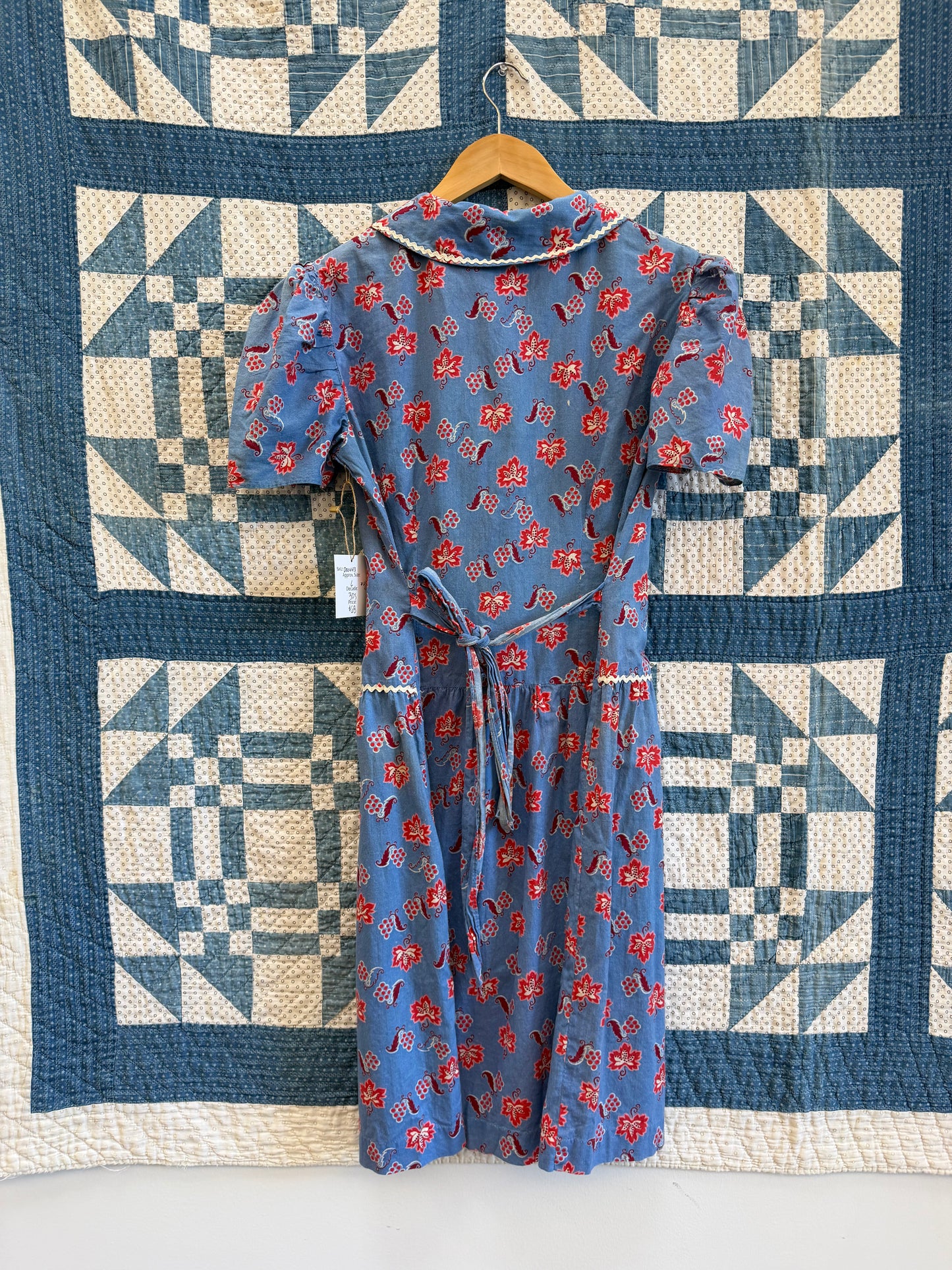 1930's Feedsack Rickrack Dress