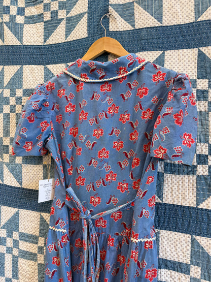 1930's Feedsack Rickrack Dress