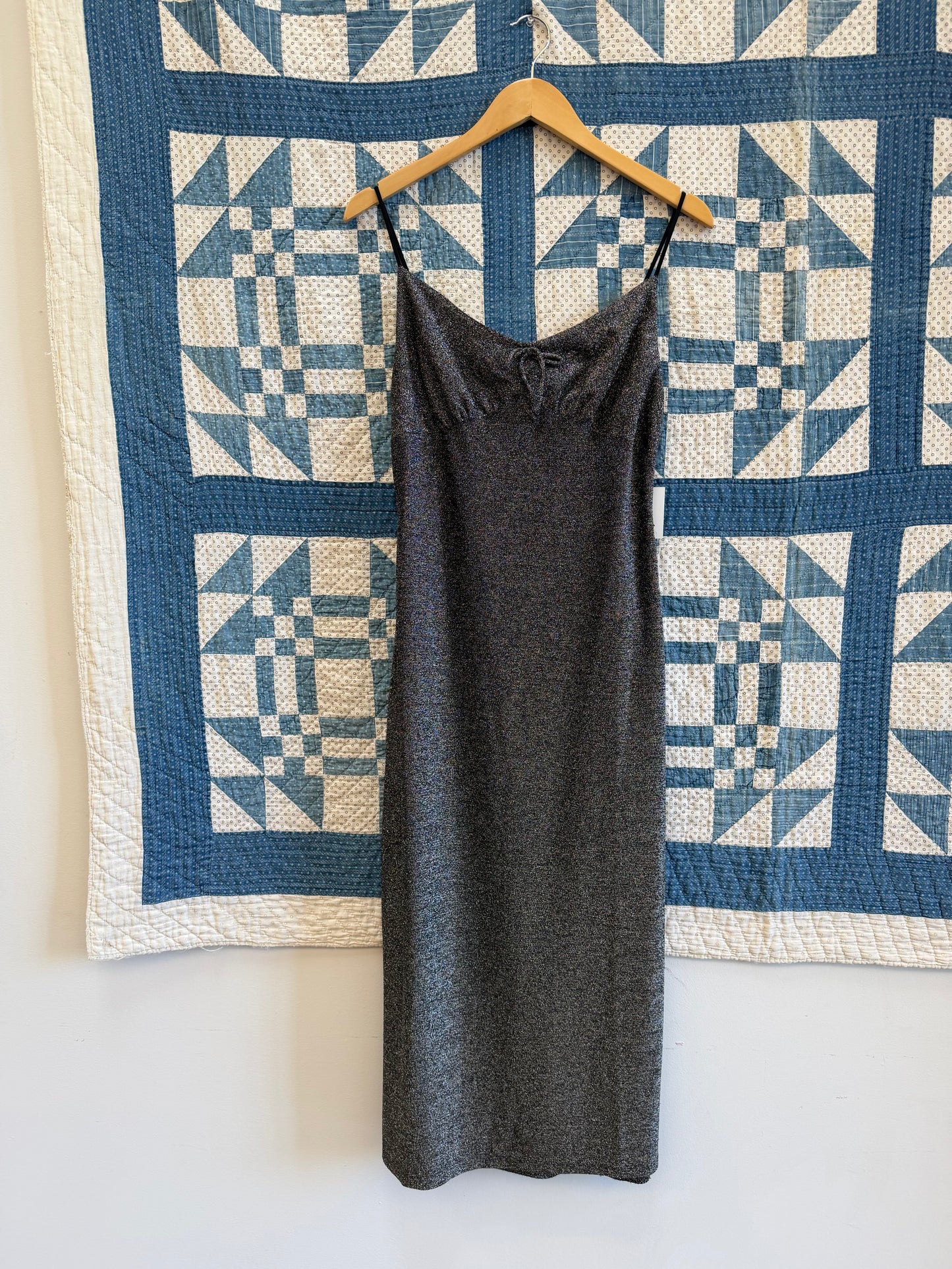 Y2K Silver Empire Waist Dress