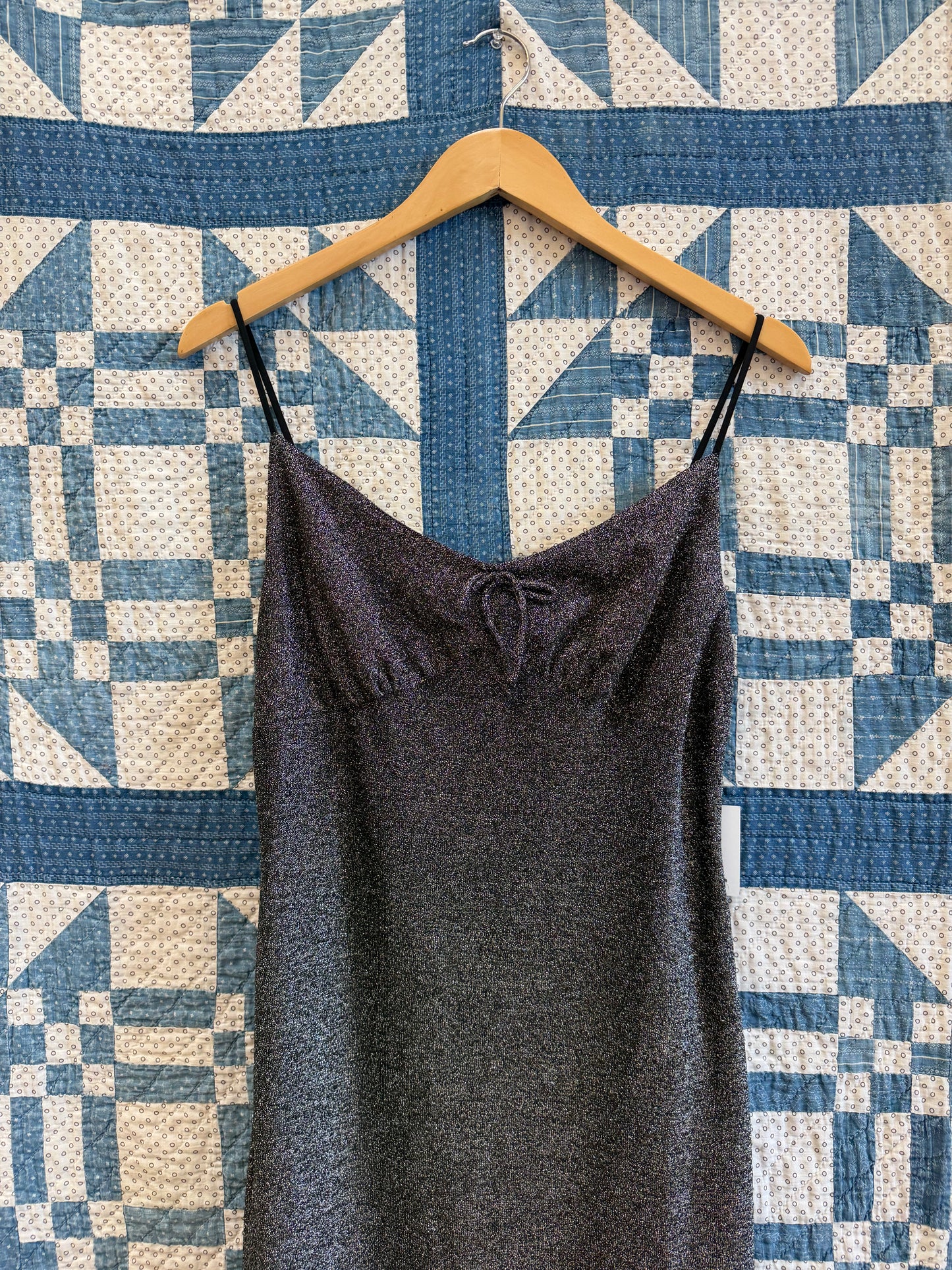 Y2K Silver Empire Waist Dress