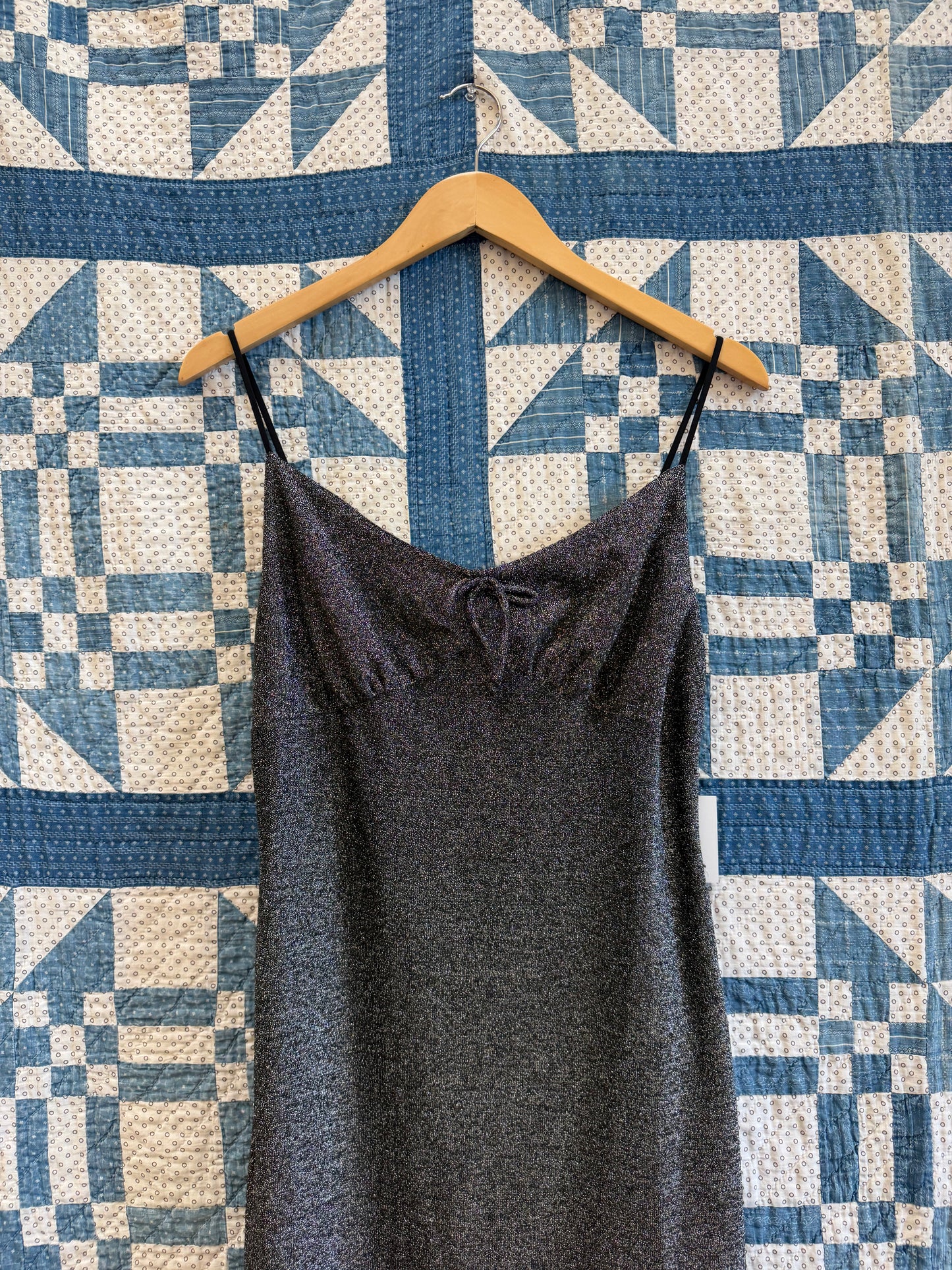 Y2K Silver Empire Waist Dress