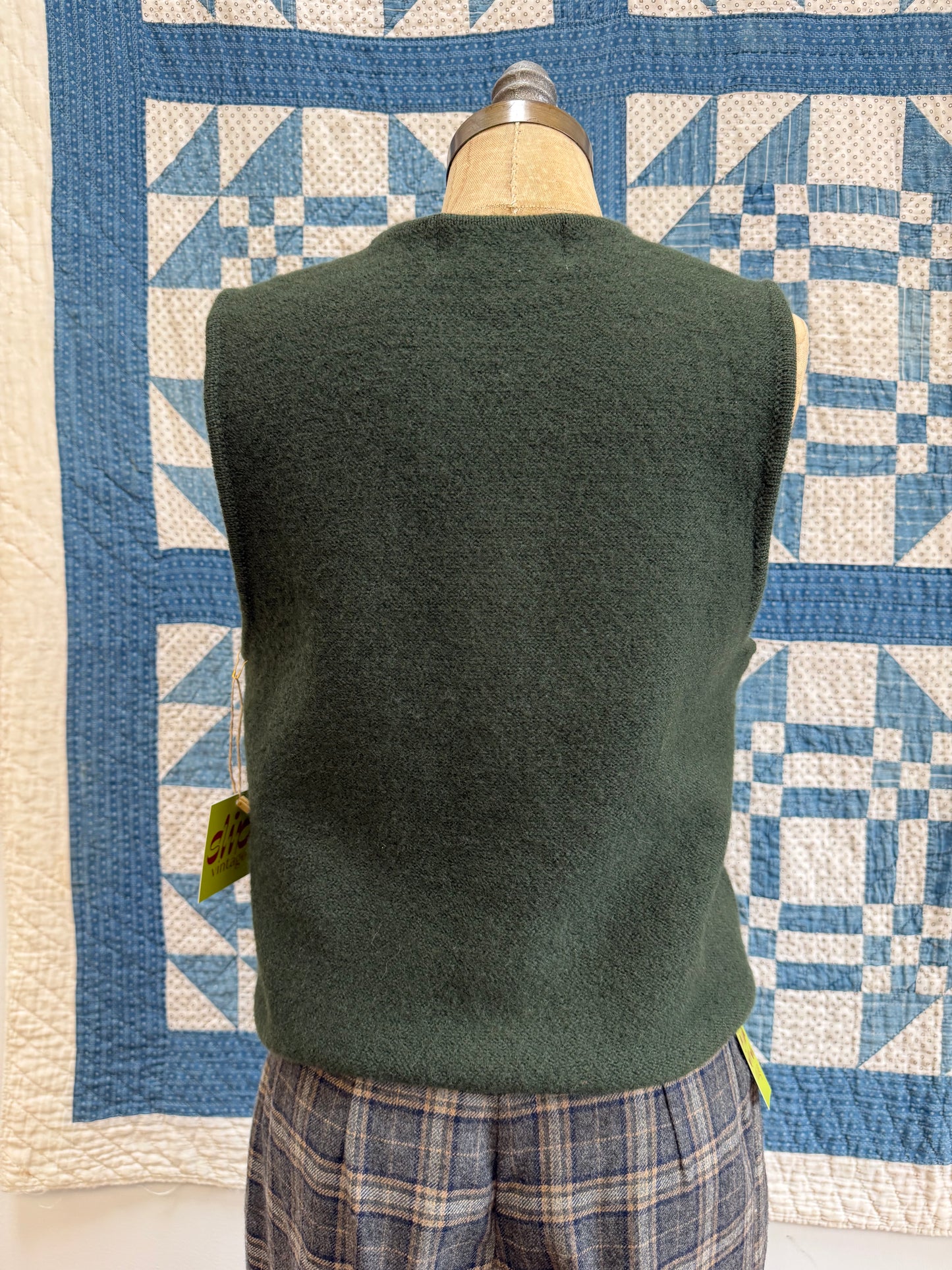 Dark Green Embroidered Vest