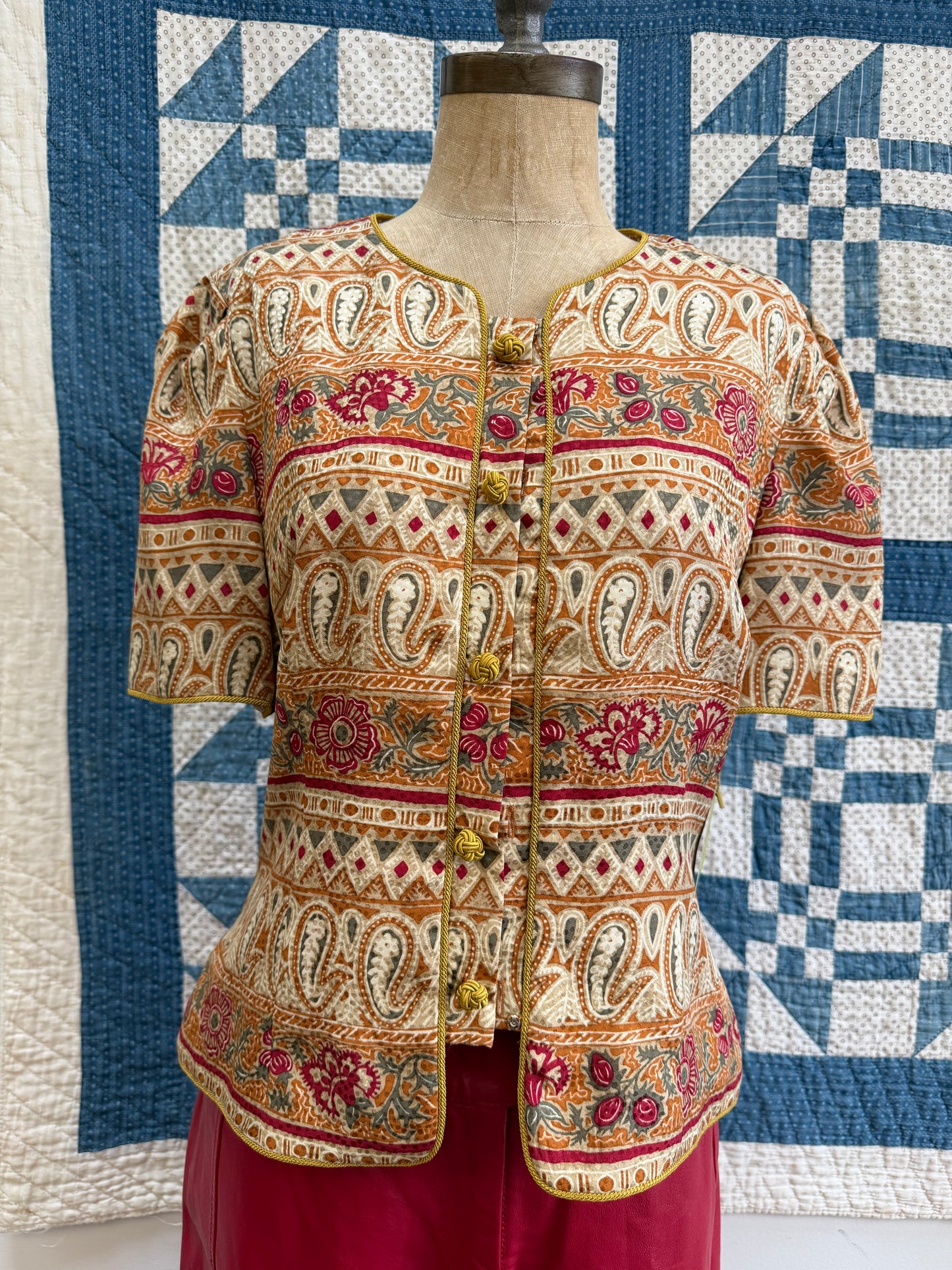 Short Sleeved Silk Jacket