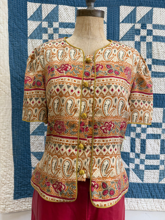 Short Sleeved Silk Jacket