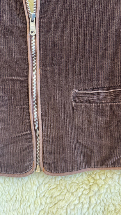 1980's Chocolate Brown Corduroy Vest