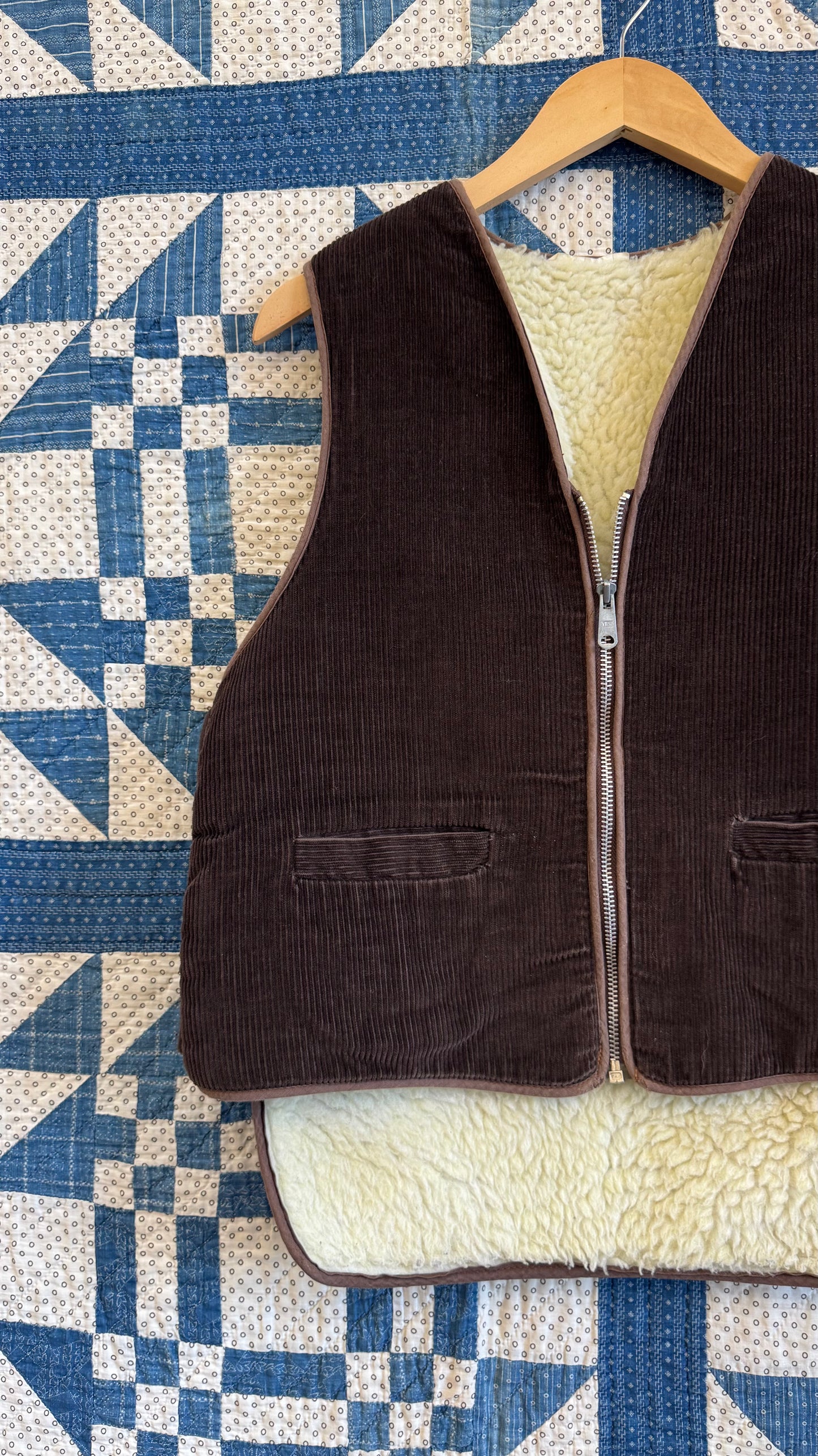 1980's Chocolate Brown Corduroy Vest