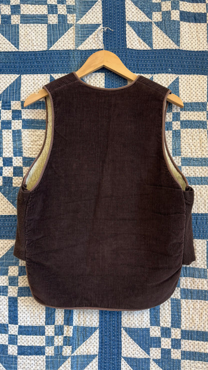 1980's Chocolate Brown Corduroy Vest