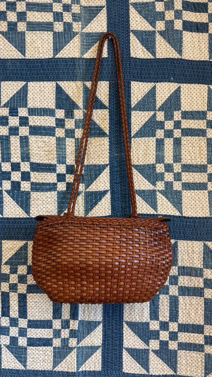1980's Woven Leather Purse