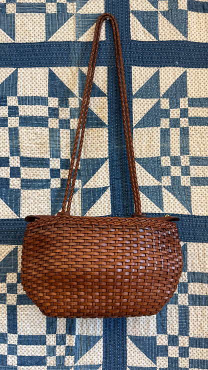 1980's Woven Leather Purse