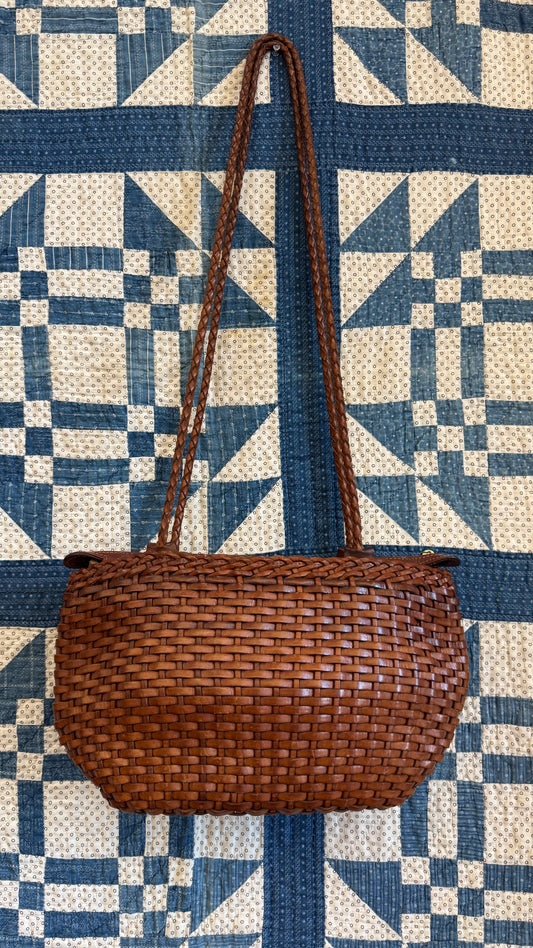 1980's Woven Leather Purse