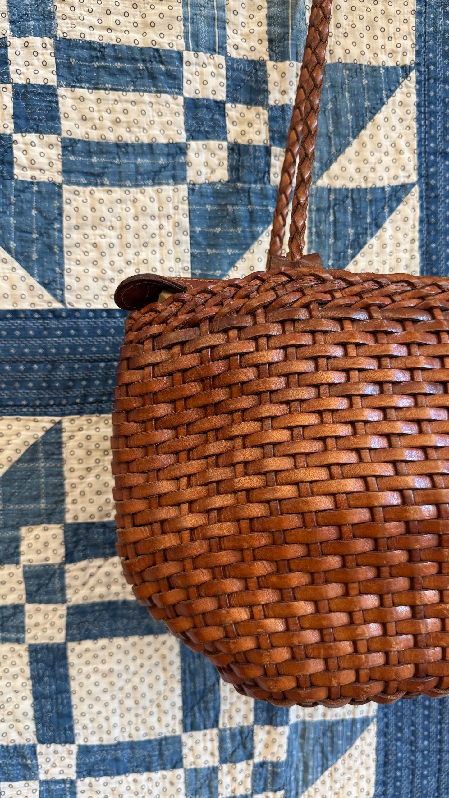 1980's Woven Leather Purse