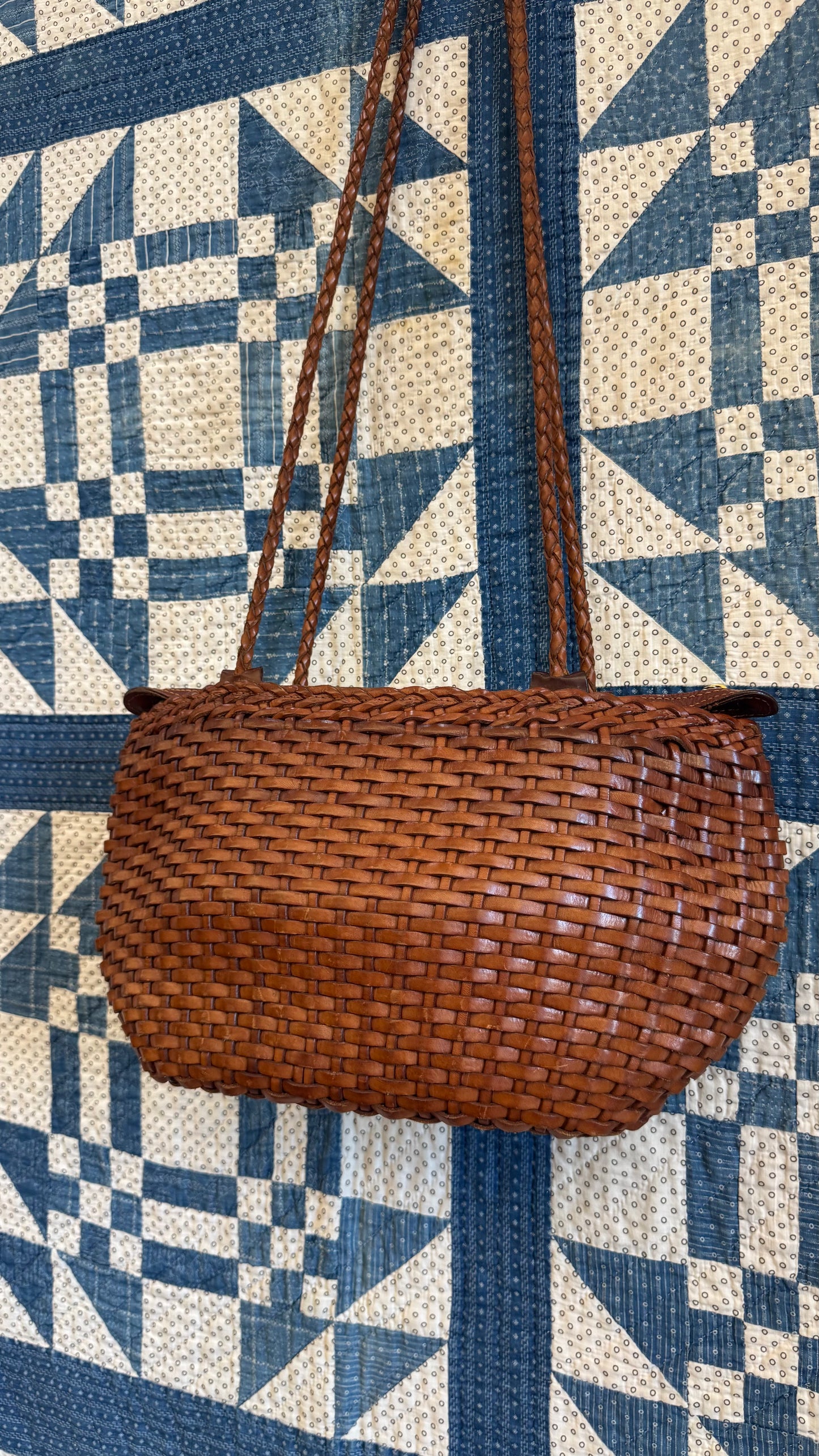1980's Woven Leather Purse