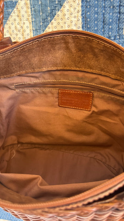 1980's Woven Leather Purse