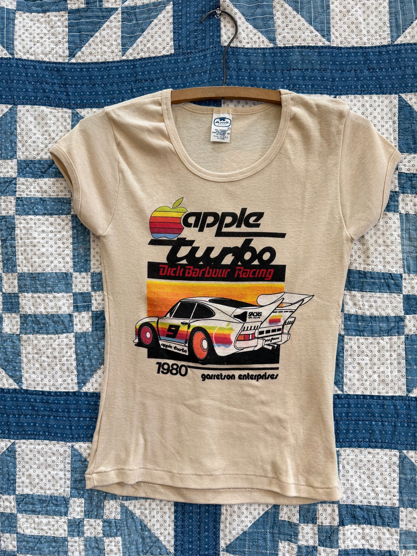 1980's Apple Turbo Dick Barbour Racing Baby Doll T-shirt