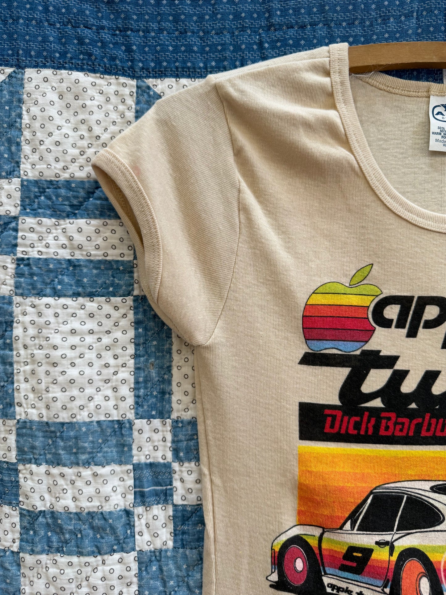 1980's Apple Turbo Dick Barbour Racing Baby Doll T-shirt