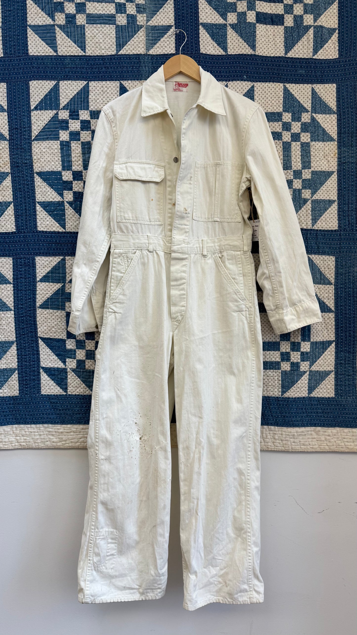 White Herringbone Twill Coveralls
