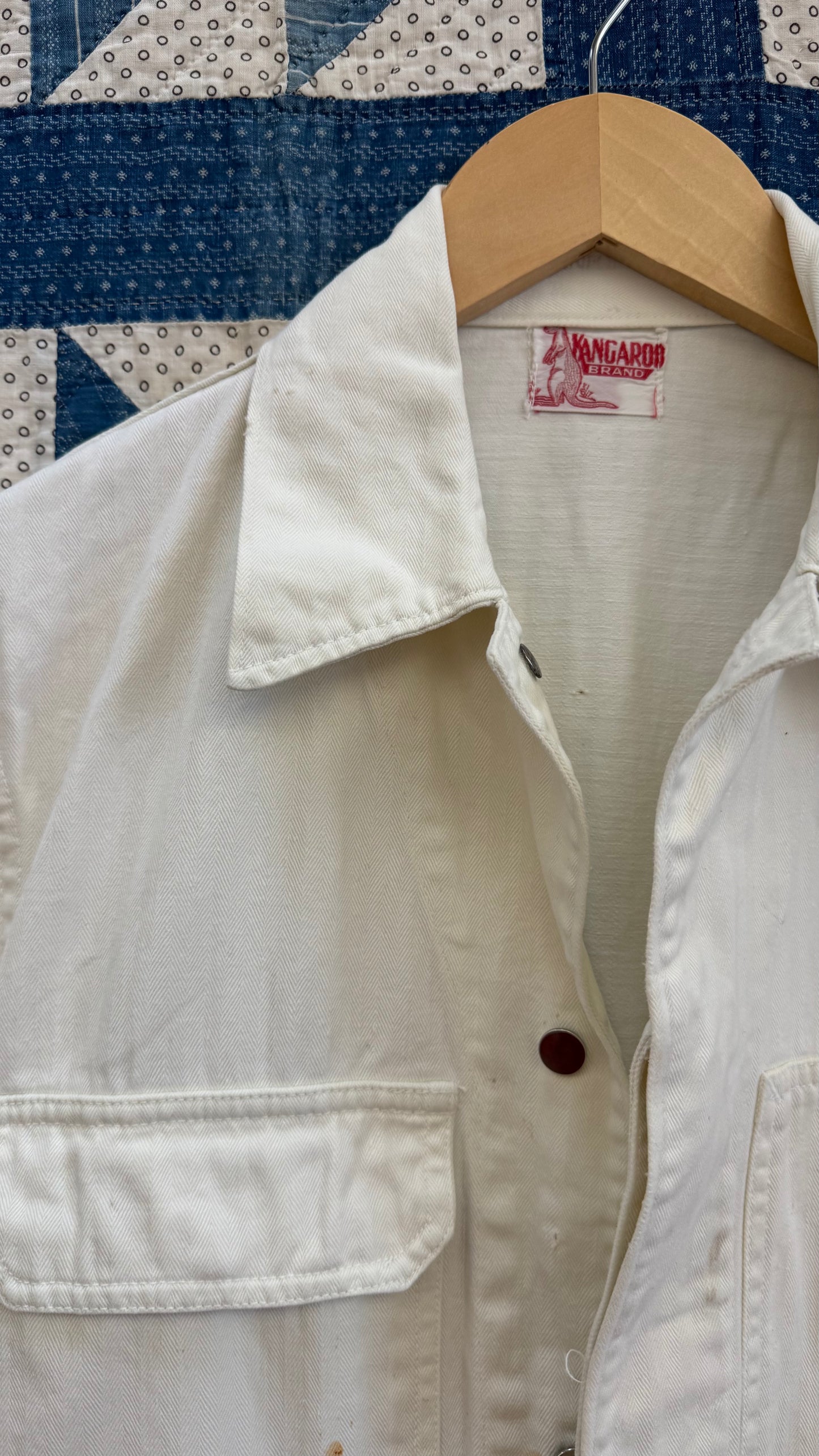 White Herringbone Twill Coveralls