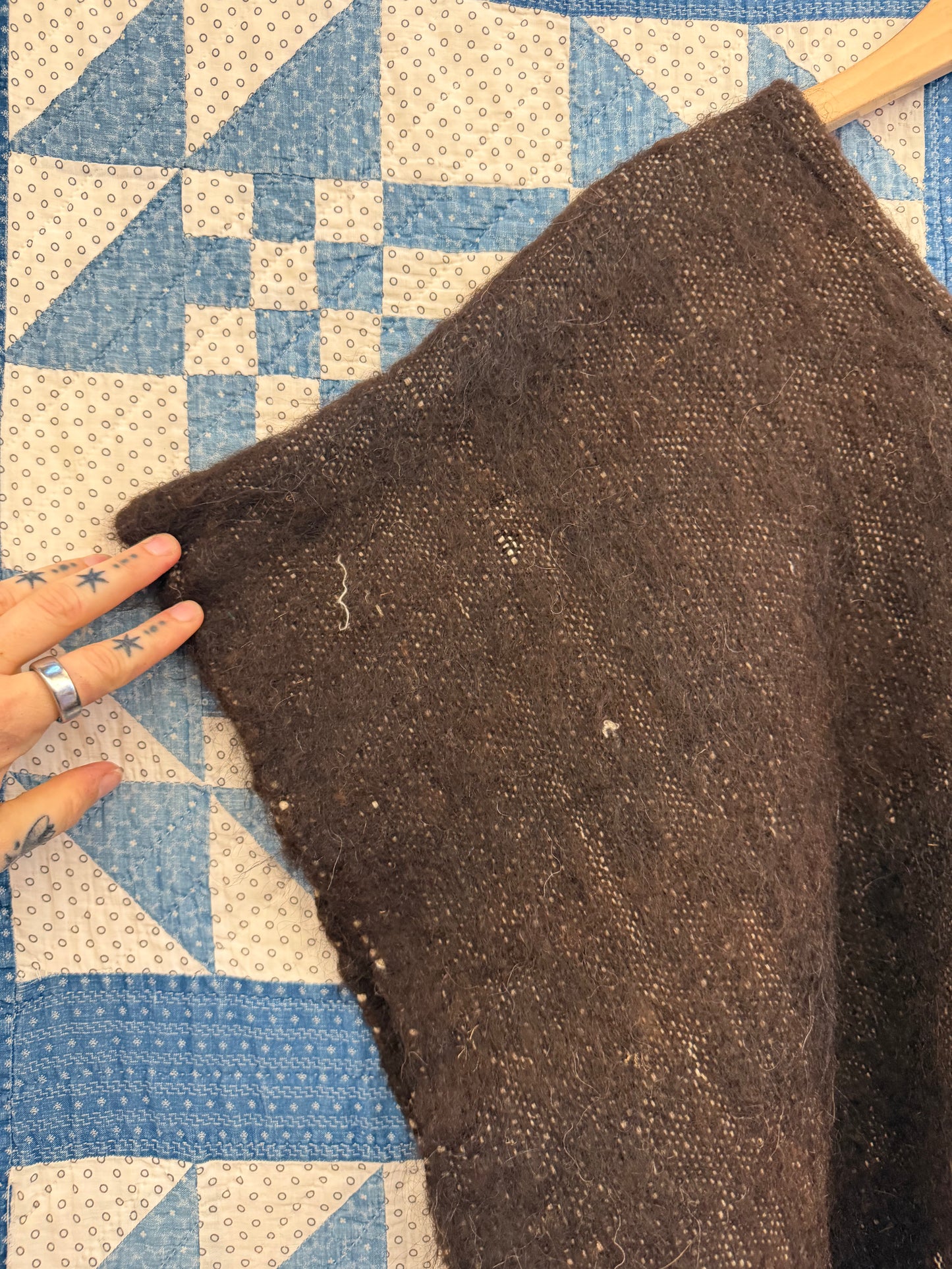 Brown and Tan Wool Poncho