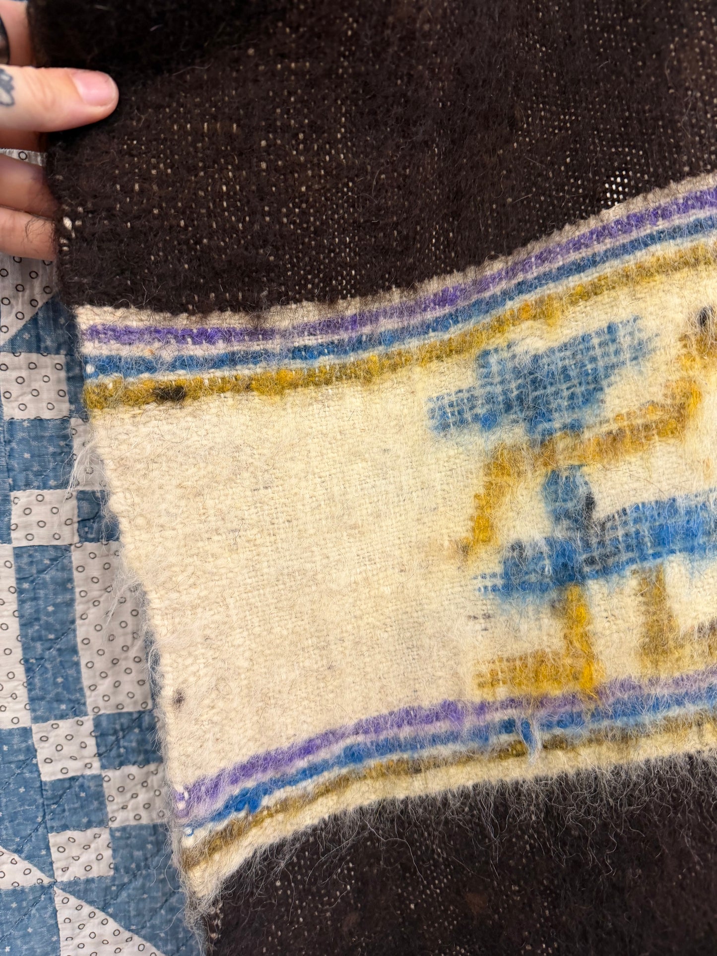 Brown and Tan Wool Poncho