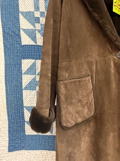 Chocolate Brown Suede Coat