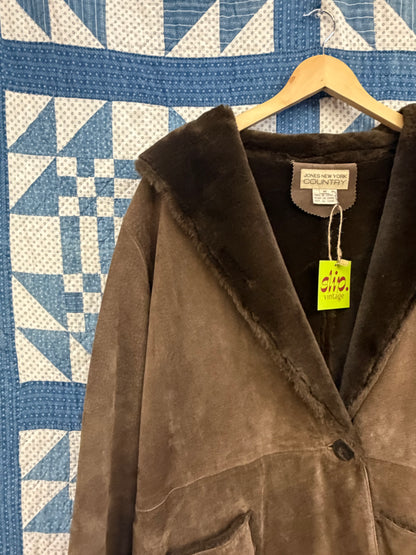 Chocolate Brown Suede Coat