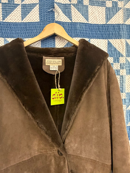 Chocolate Brown Suede Coat
