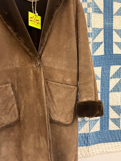 Chocolate Brown Suede Coat