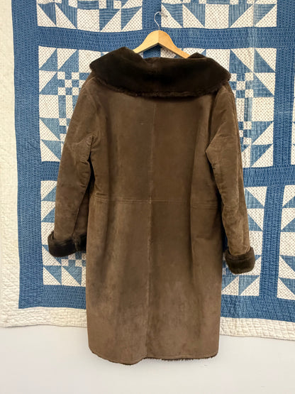 Chocolate Brown Suede Coat