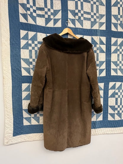 Chocolate Brown Suede Coat