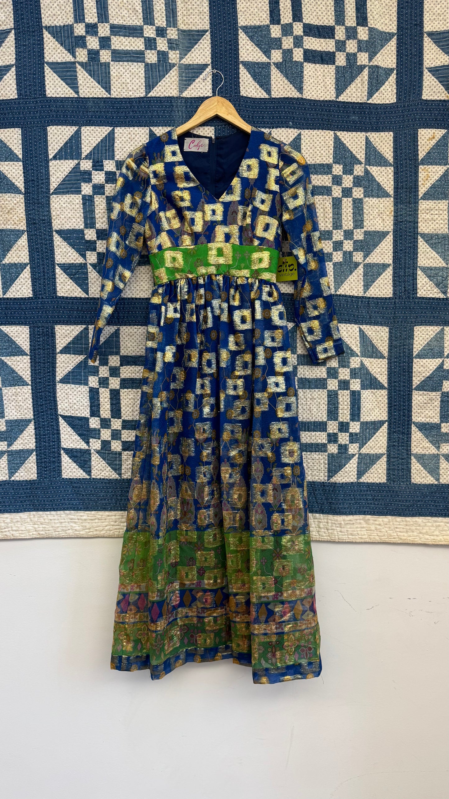 1970's Empire Waist Golden Dress