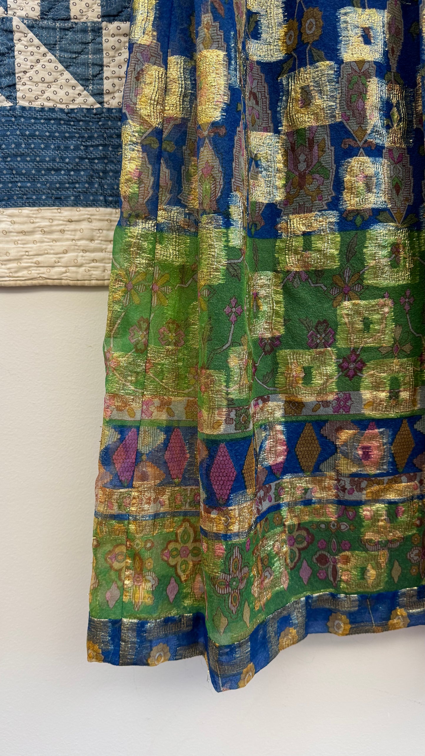 1970's Empire Waist Golden Dress