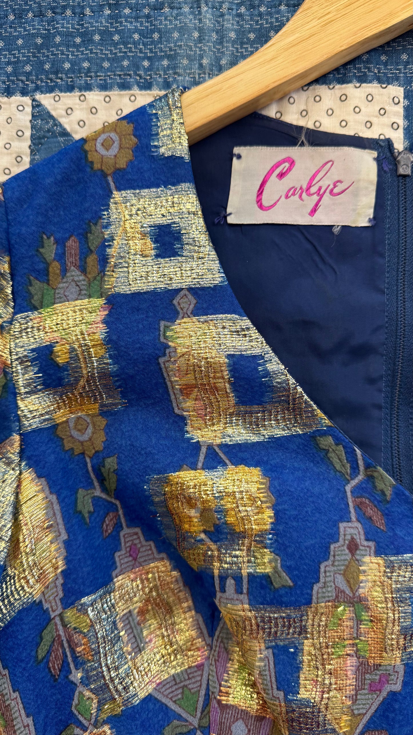 1970's Empire Waist Golden Dress