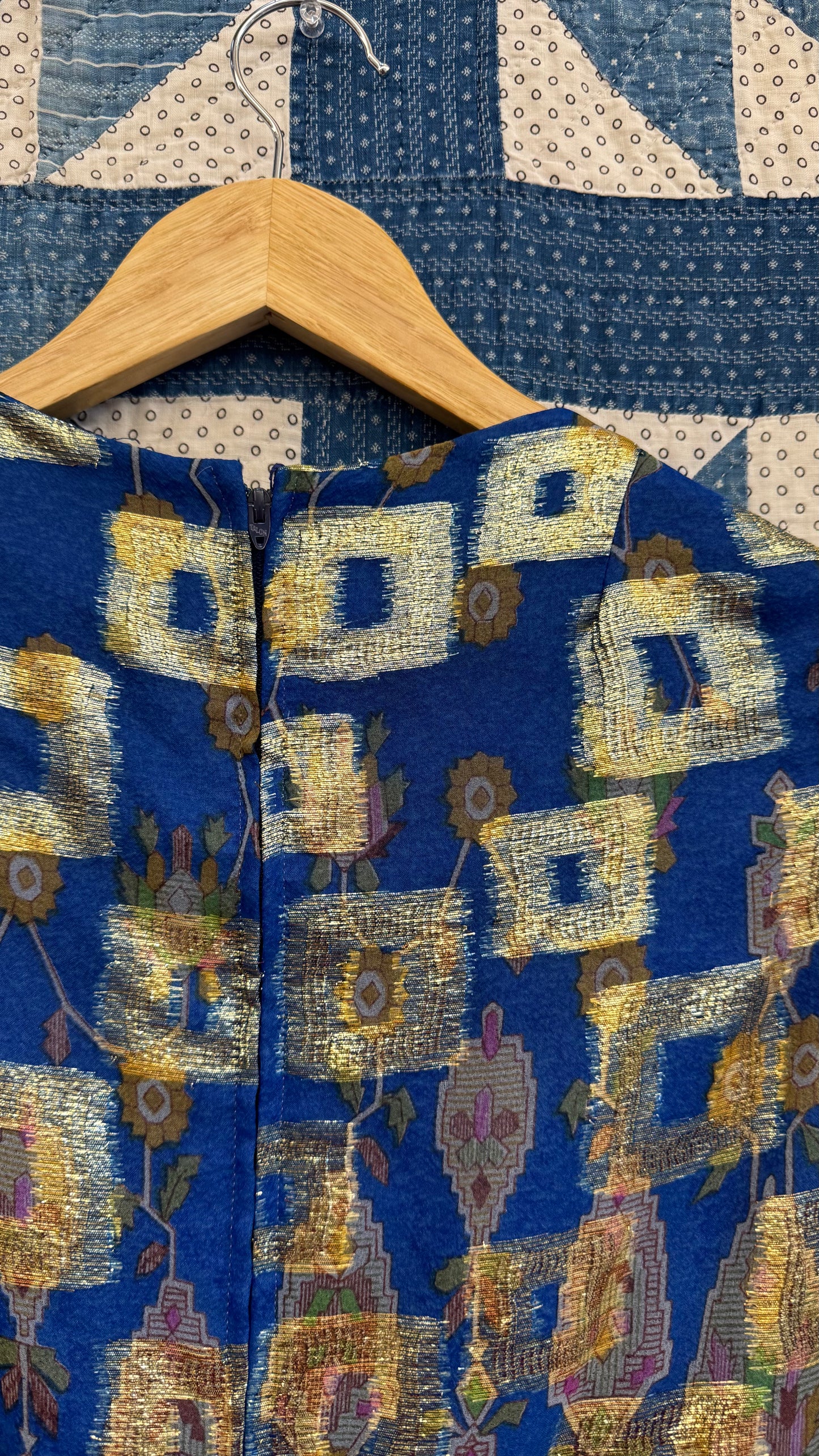 1970's Empire Waist Golden Dress