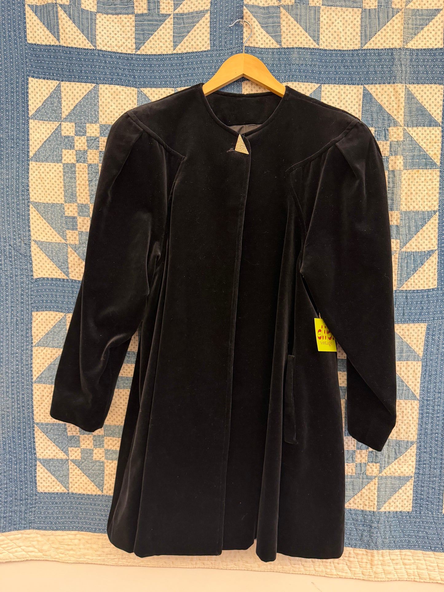 1980's Black Velvet Coat