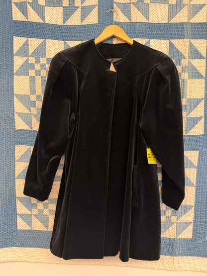 1980's Black Velvet Coat