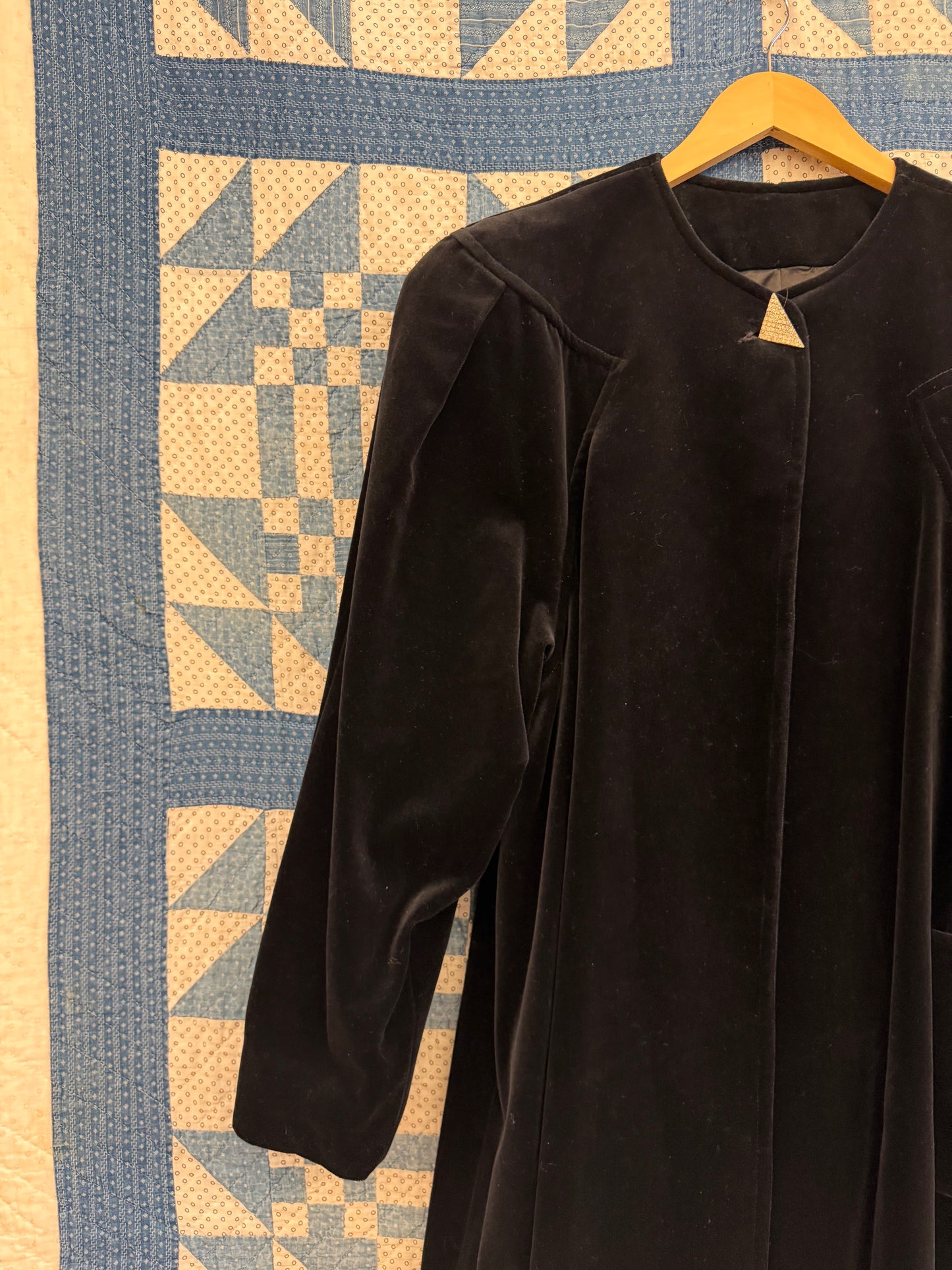 1980's Black Velvet Coat