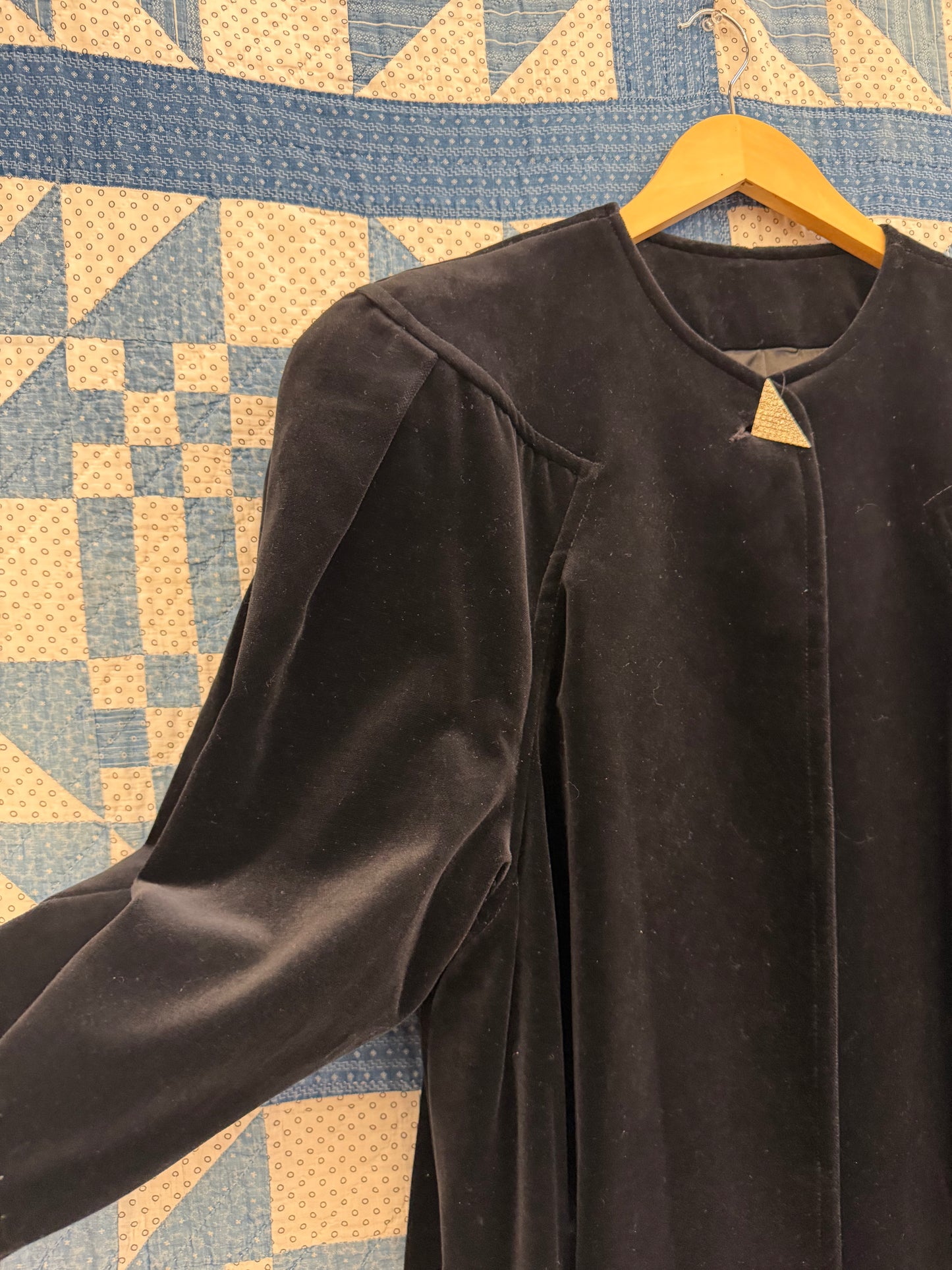 1980's Black Velvet Coat