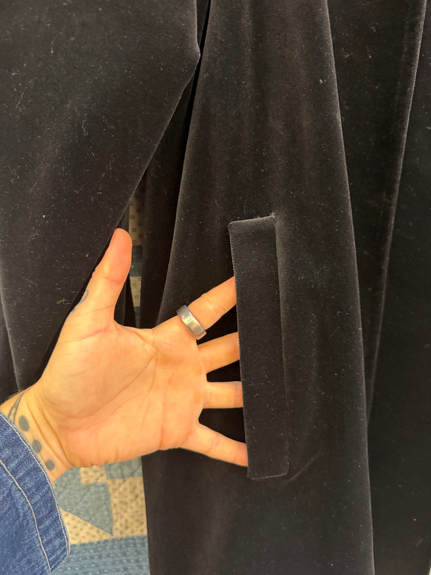 1980's Black Velvet Coat