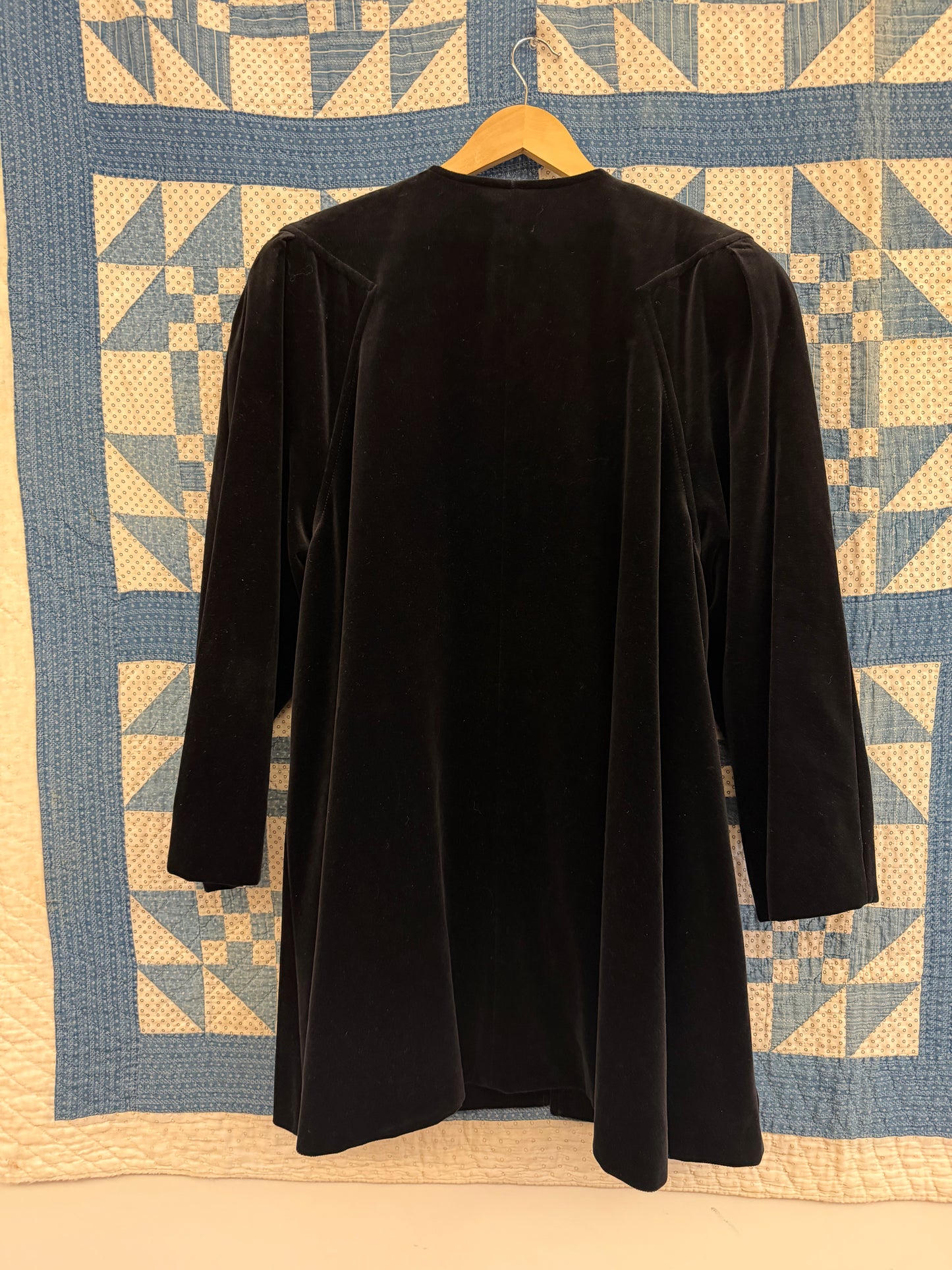 1980's Black Velvet Coat