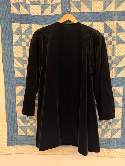 1980's Black Velvet Coat