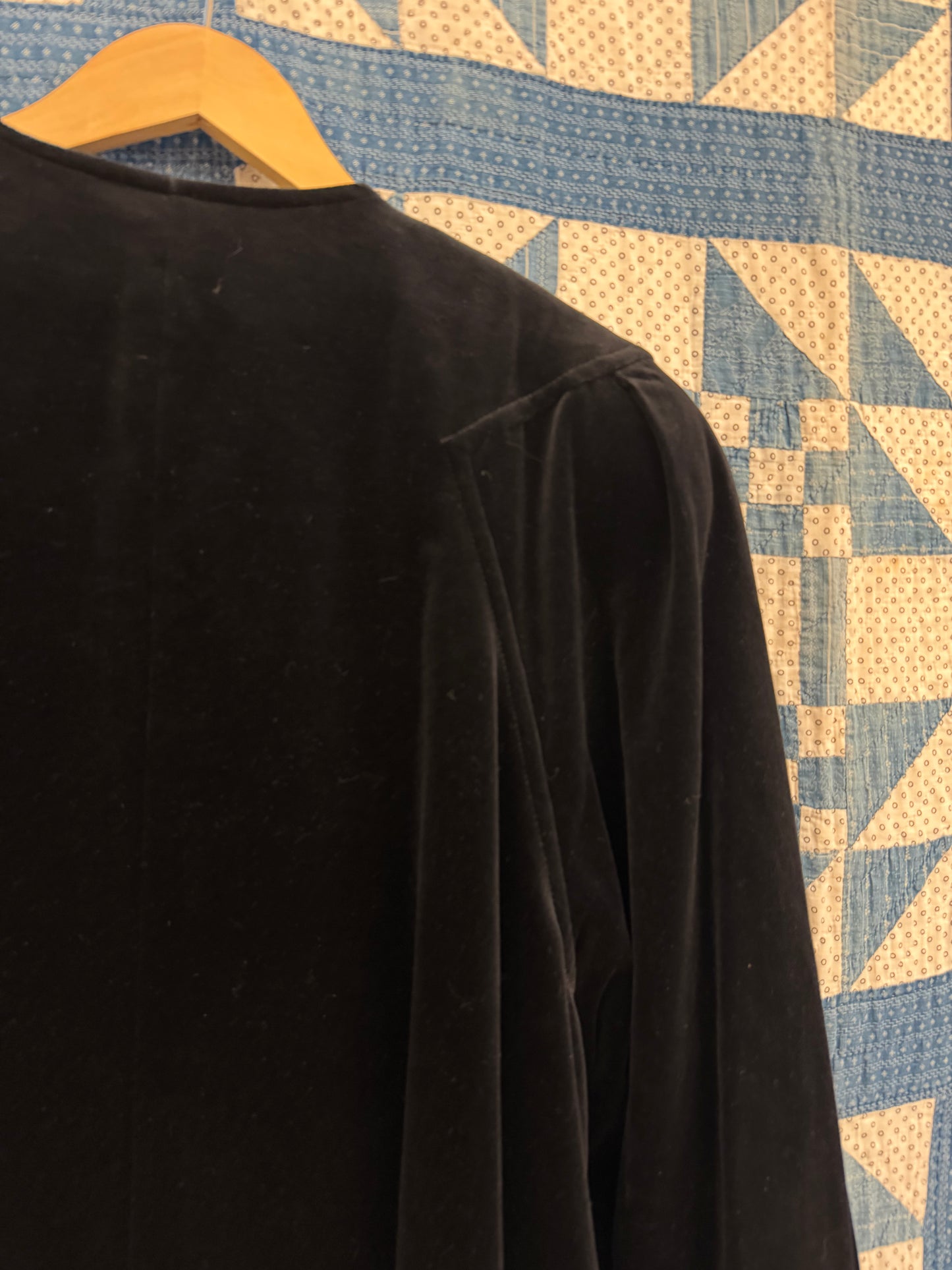 1980's Black Velvet Coat