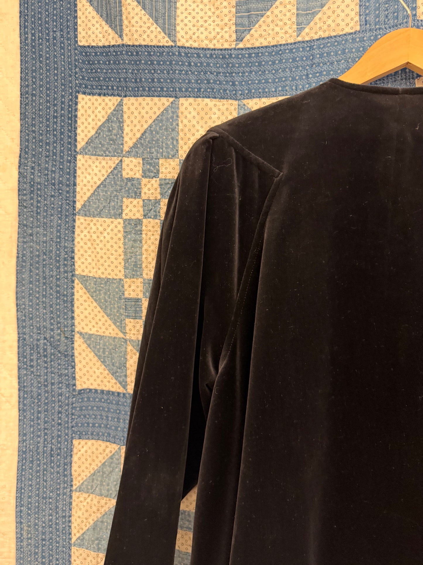 1980's Black Velvet Coat