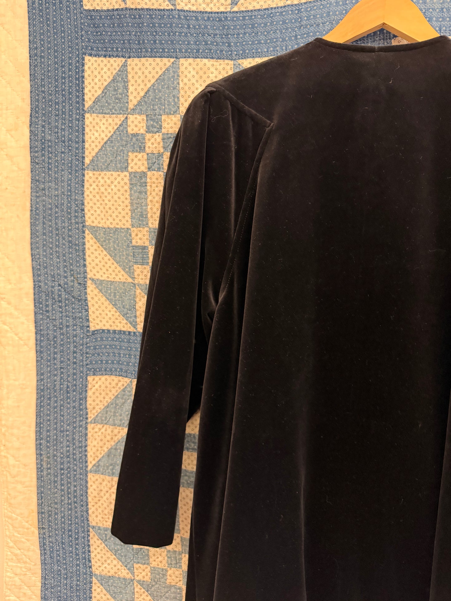 1980's Black Velvet Coat