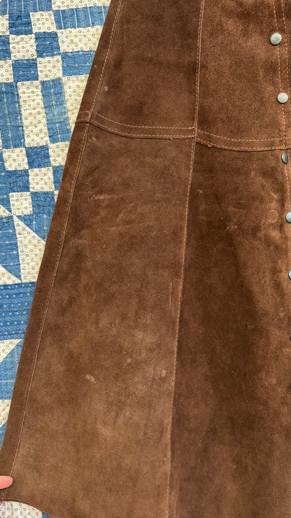 Two Piece Chocolate Suede Set