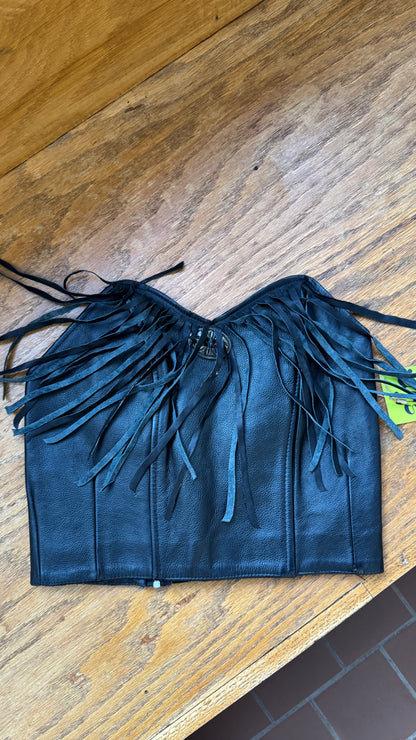 1980's Leather Harley Davidson Bustier
