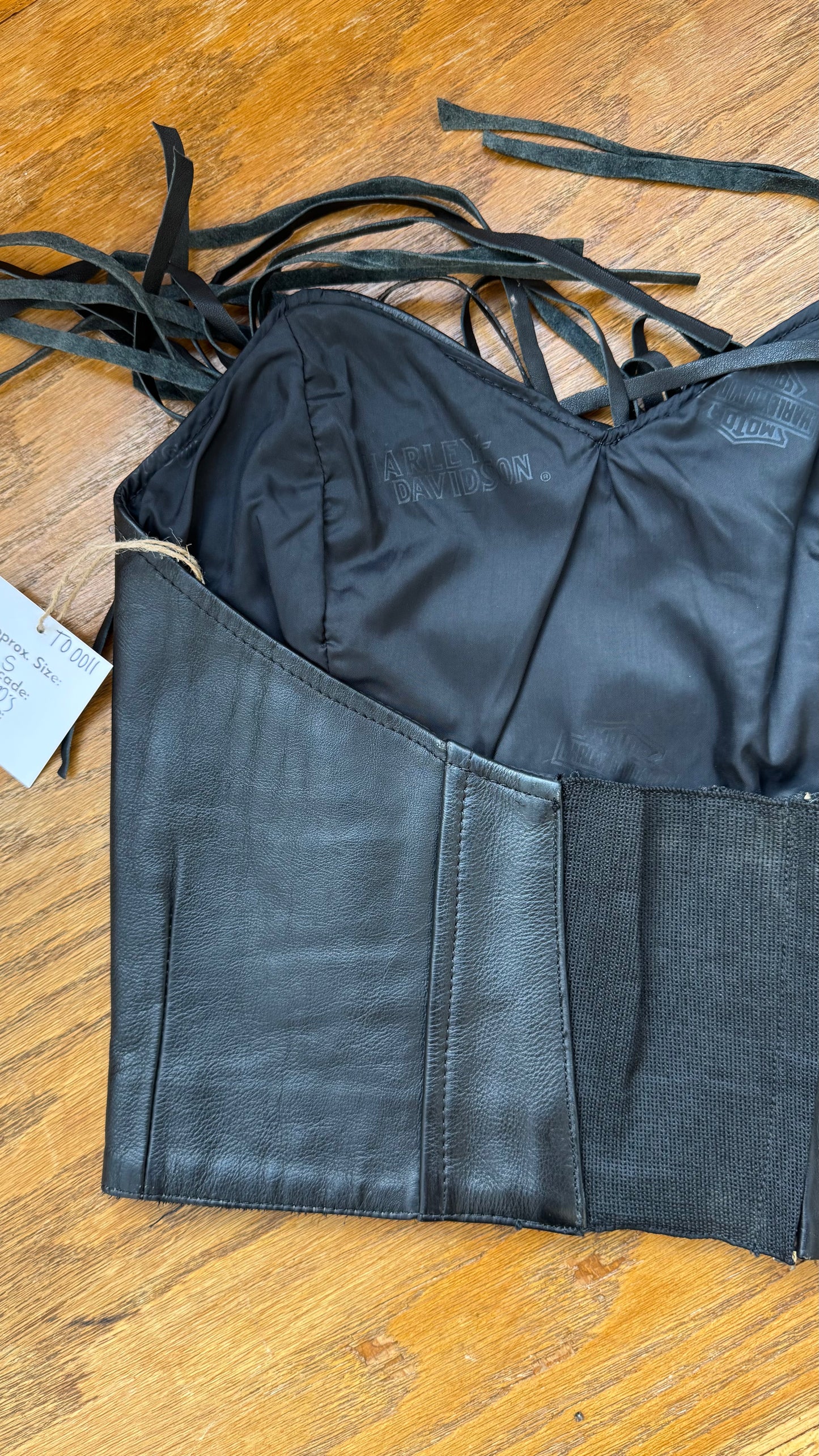 1980's Leather Harley Davidson Bustier