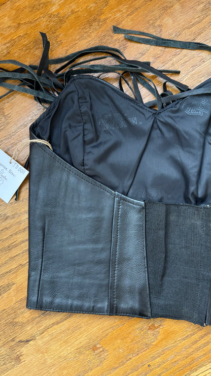 1980's Leather Harley Davidson Bustier