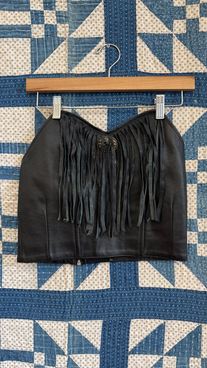 1980's Leather Harley Davidson Bustier