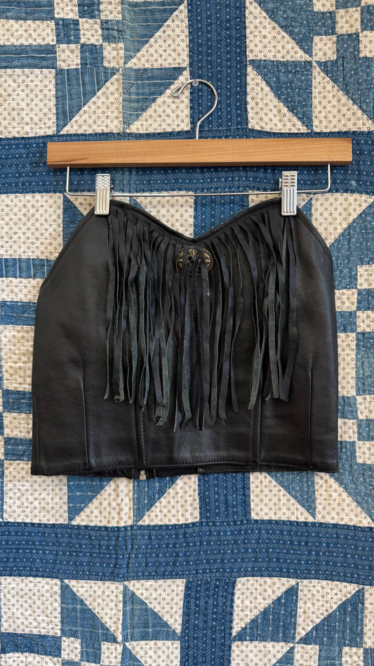 1980's Leather Harley Davidson Bustier